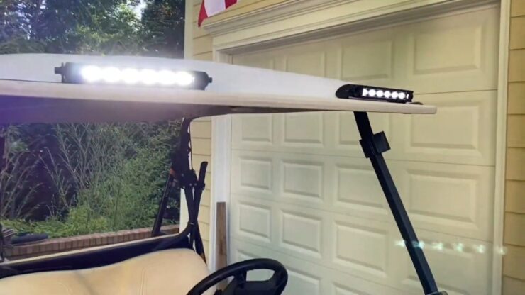 installed light on golf cart